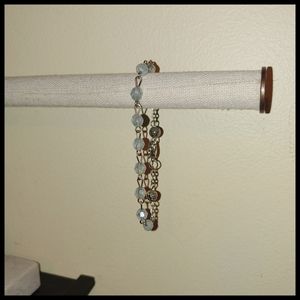 🎁 3 for $10 Blue and Silver Glass Bead Bracelet